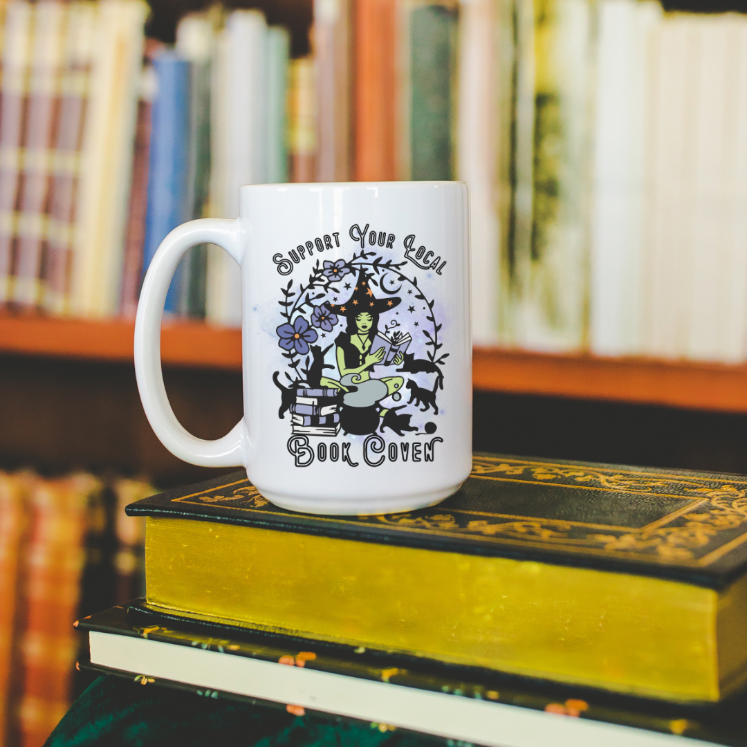 Support Your Local Book Coven Witch Mug