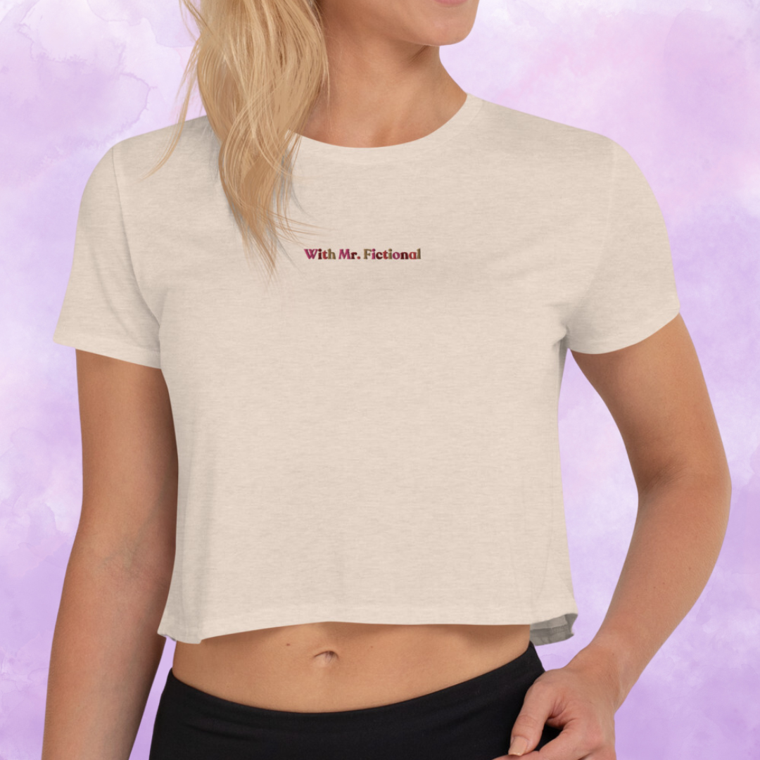 With Mr. Fictional Embroidered Crop Tee
