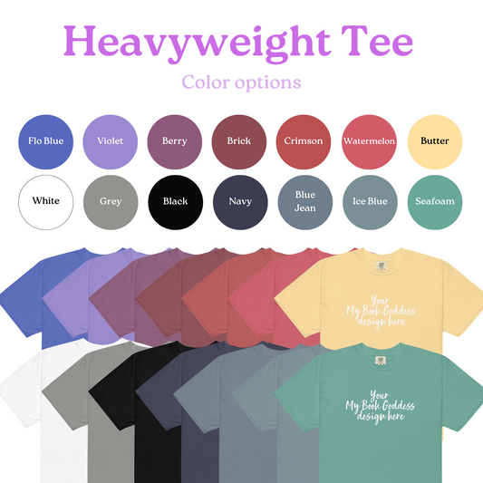 My Book Goddess Heavyweight Tee Custom Bookish Romance Book Tee