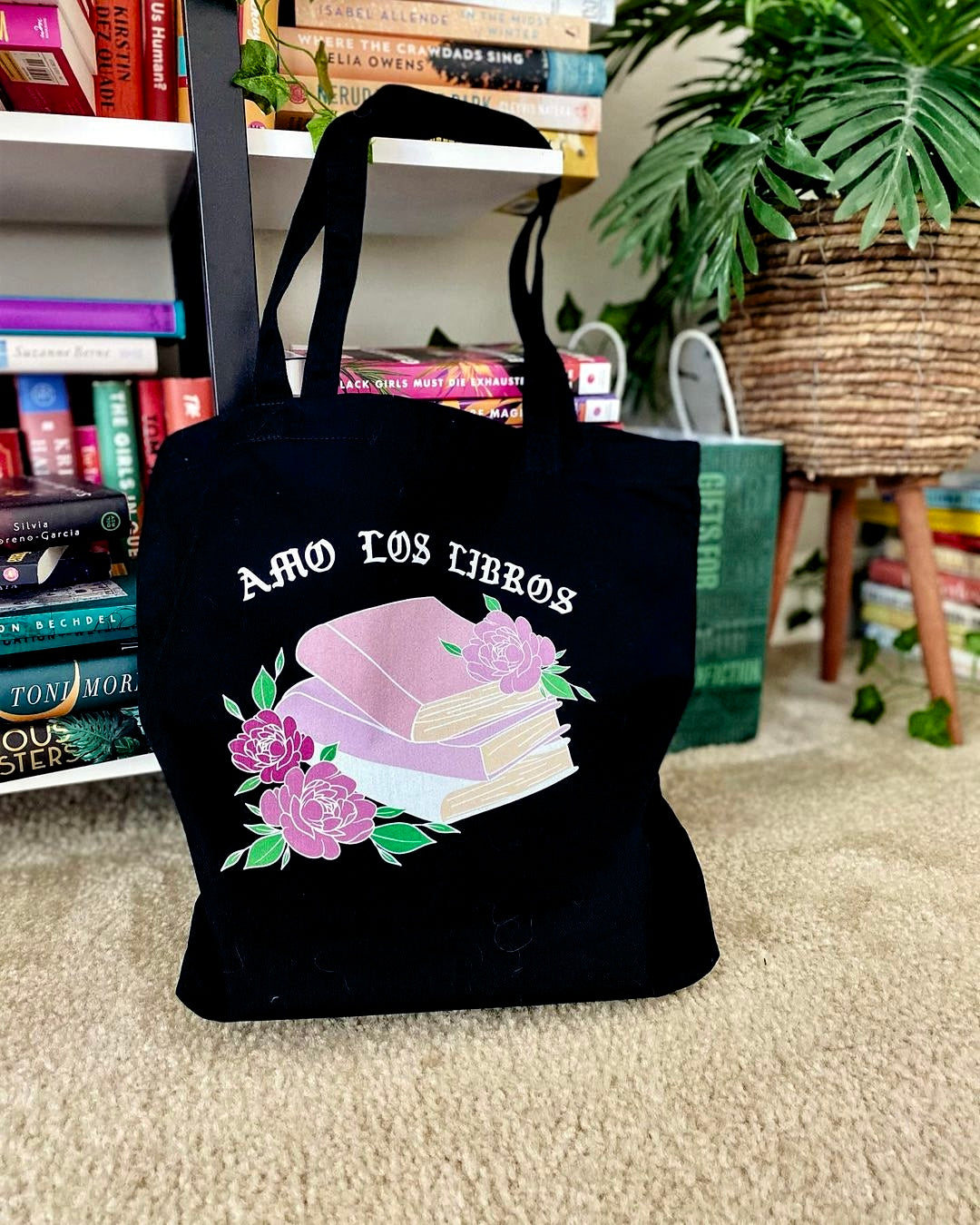Amos los libros Spanish book lover tote