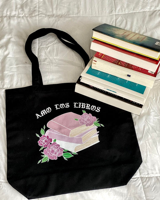 Amos los libros Spanish book lover tote