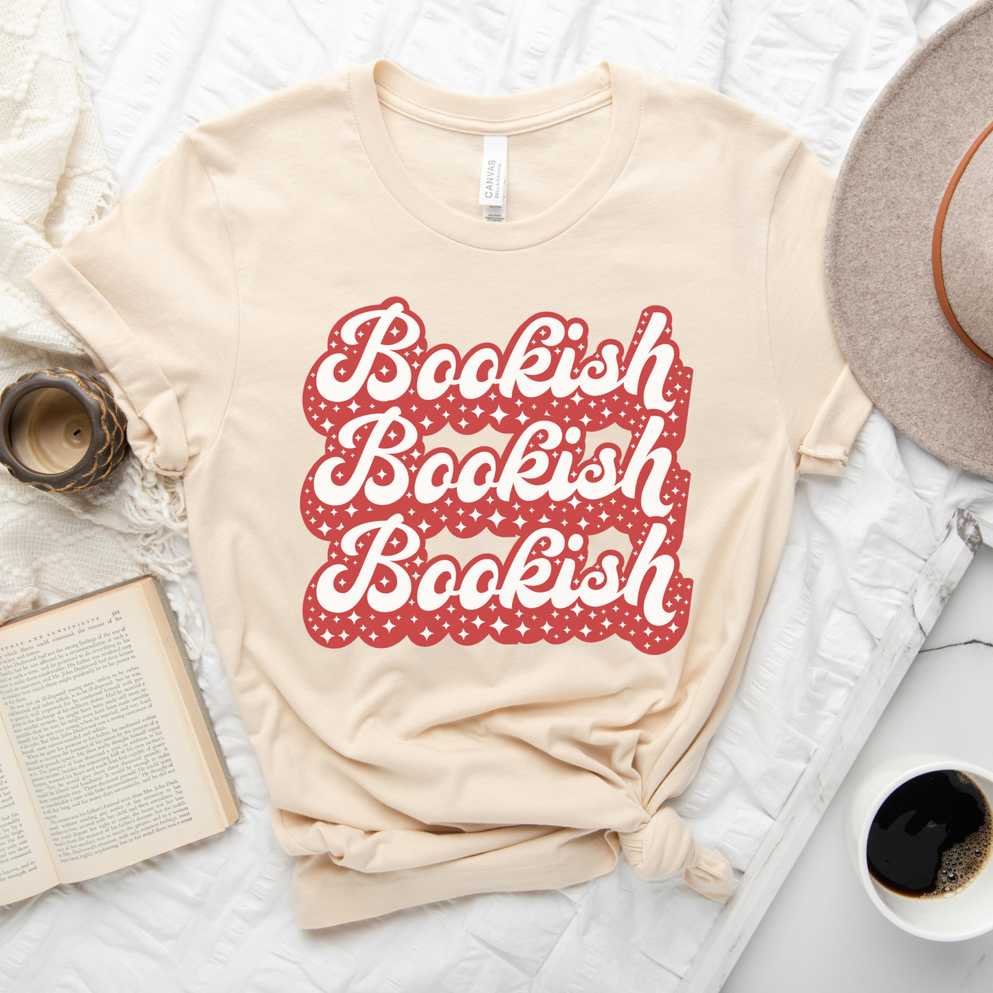 Bookish Festive Retro Boyfriend Tee