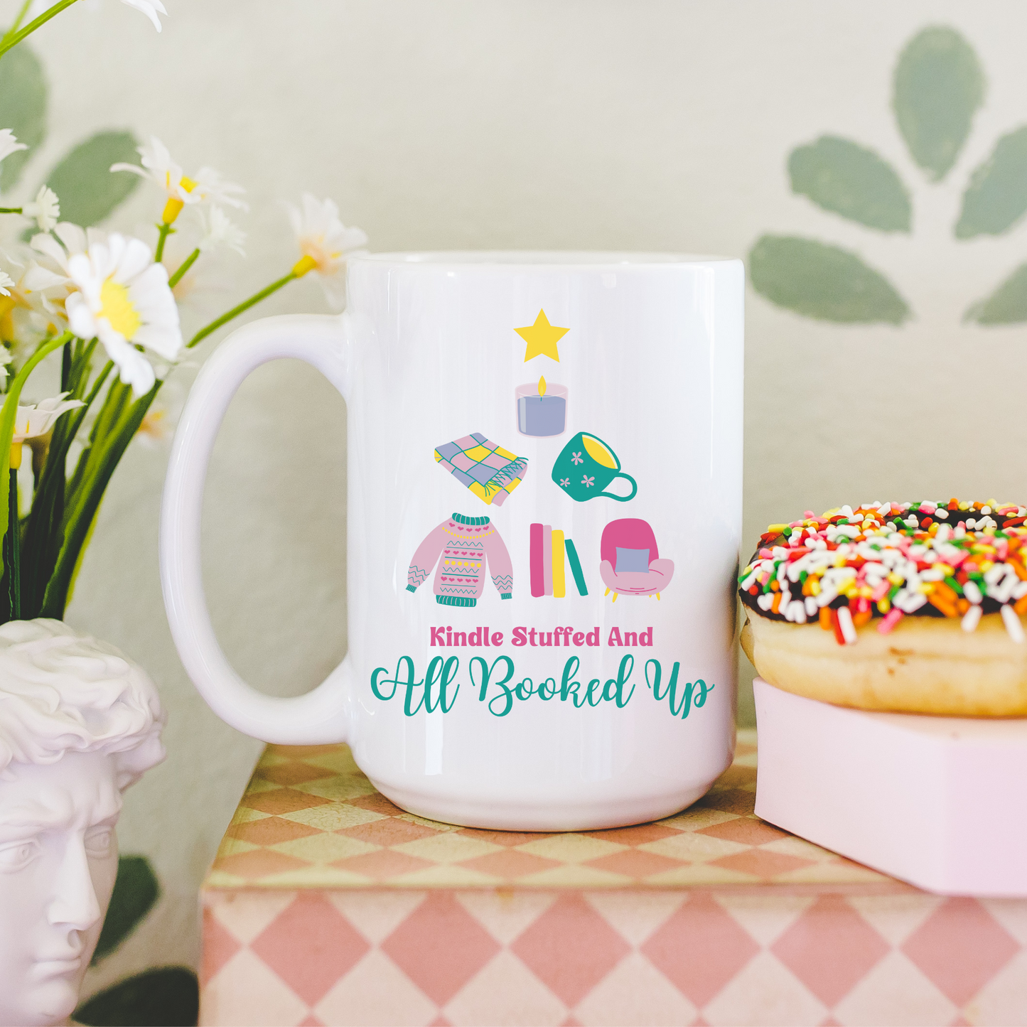Kindle Stuffed and Booked for the Holidays Mug