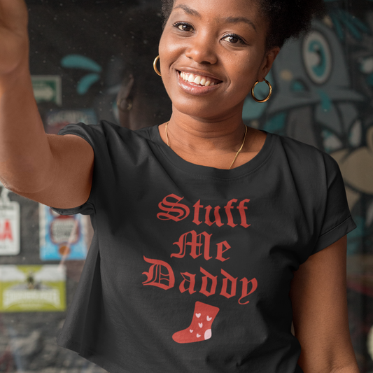 Stuff me, Daddy Christmas Crop Top