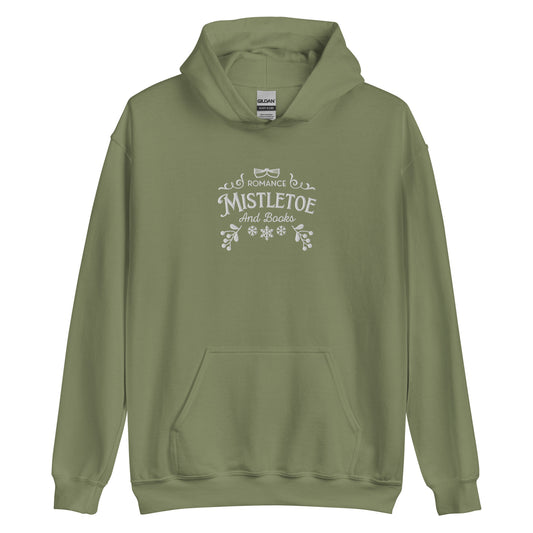Mistletoe and Romance Books Christmas Hoodie