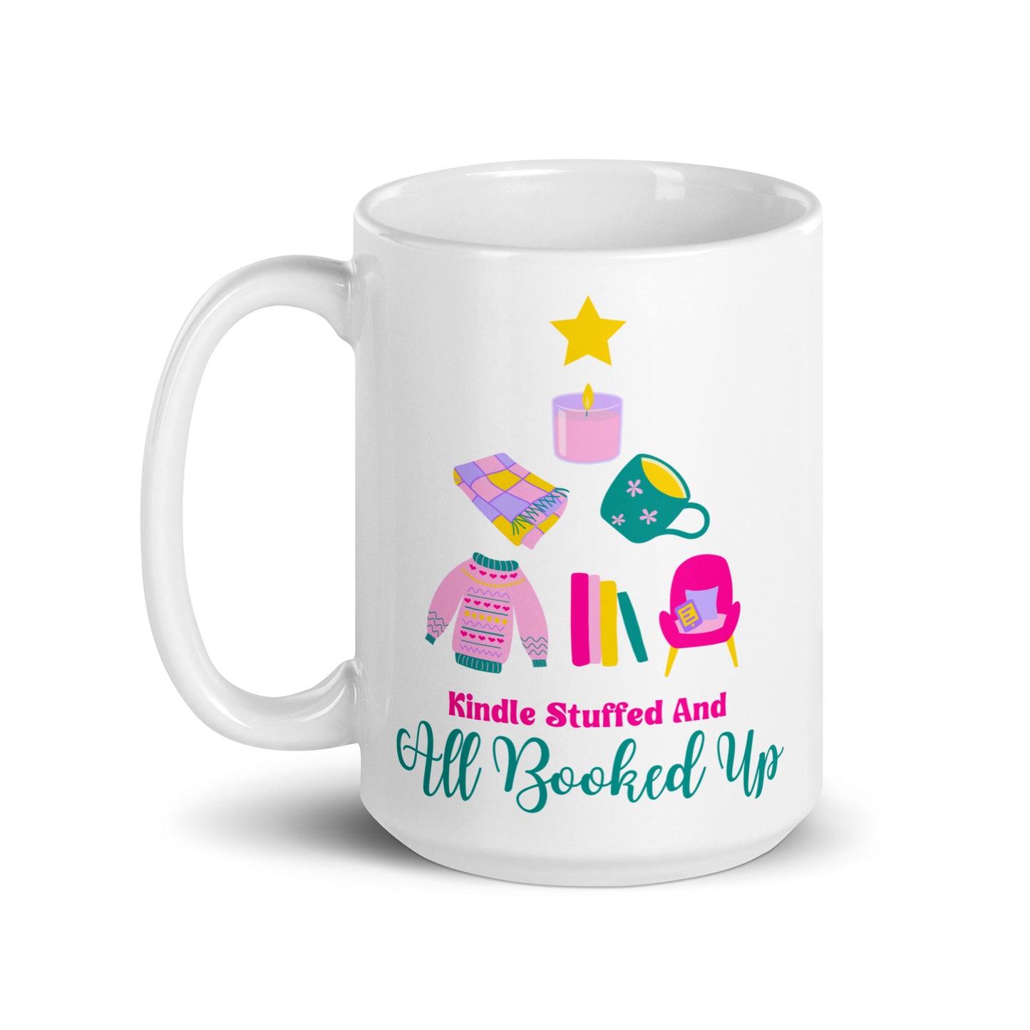 Kindle Stuffed and Booked for the Holidays Mug