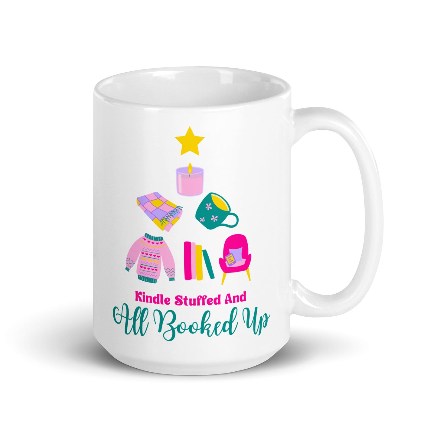 Kindle Stuffed and Booked for the Holidays Mug