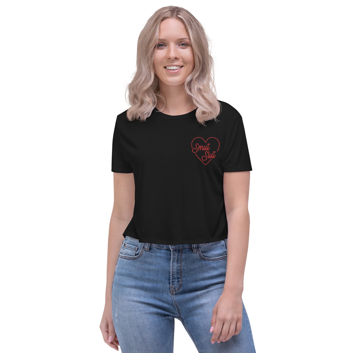 Smut Slut Embroidered Crop Tee
