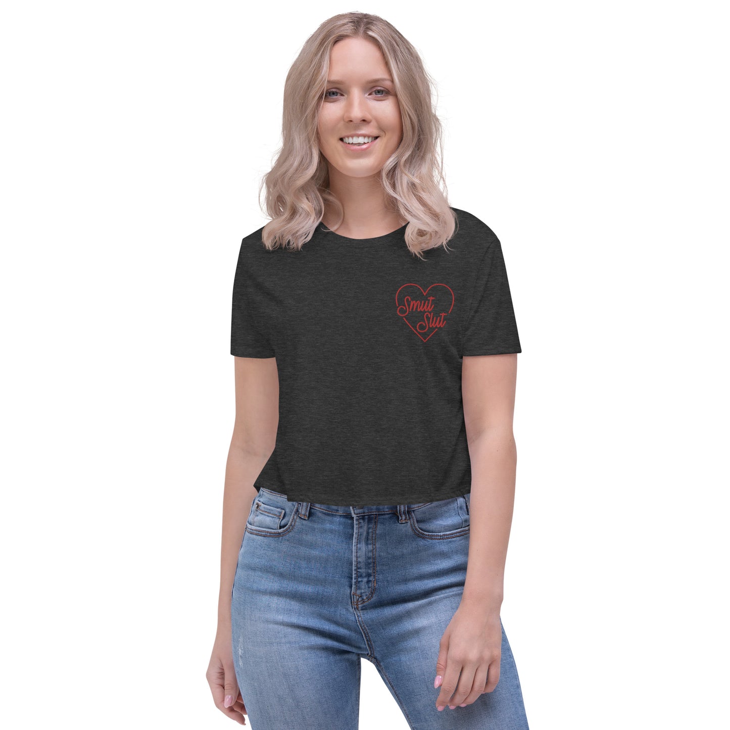 Smut Slut Embroidered Crop Tee