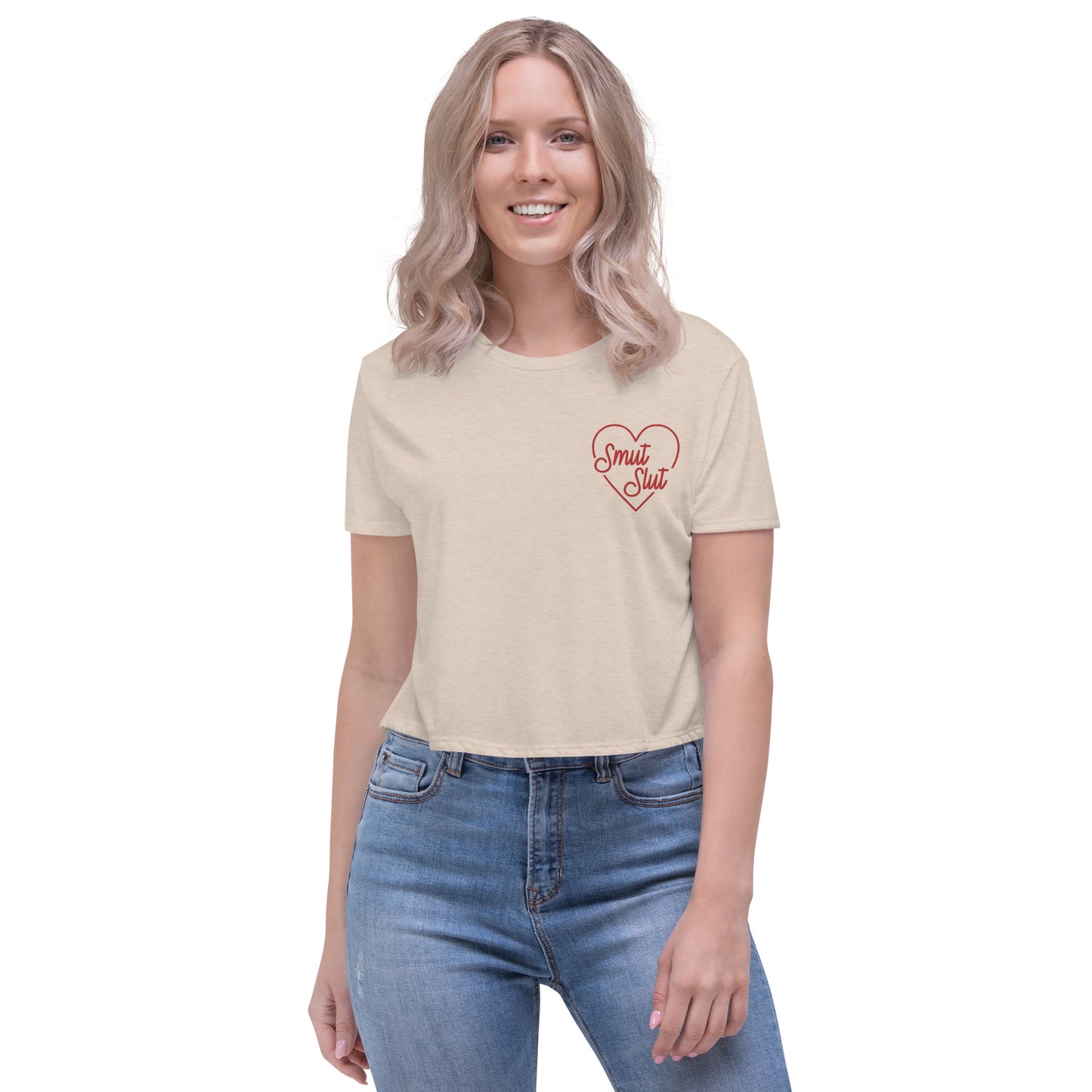 Smut Slut Embroidered Crop Tee