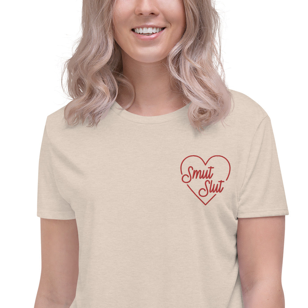 Smut Slut Embroidered Crop Tee