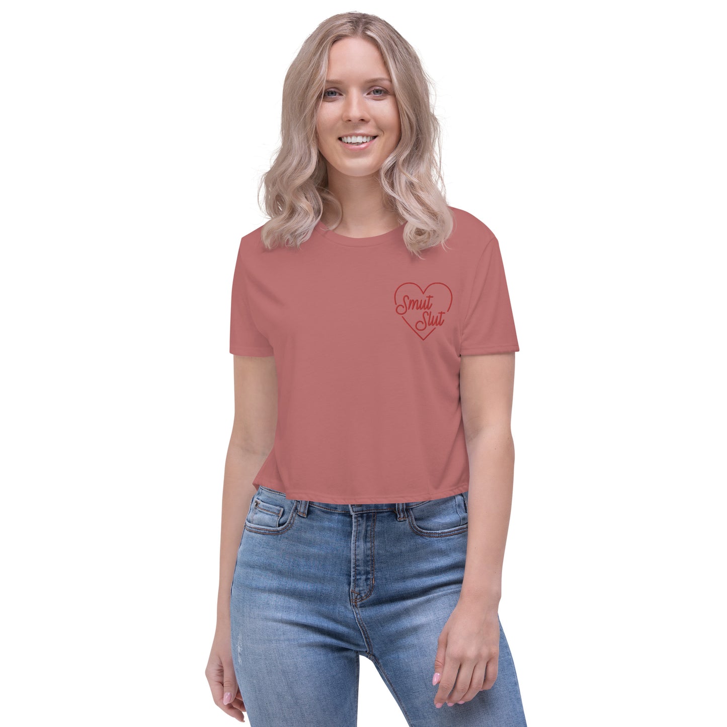 Smut Slut Embroidered Crop Tee