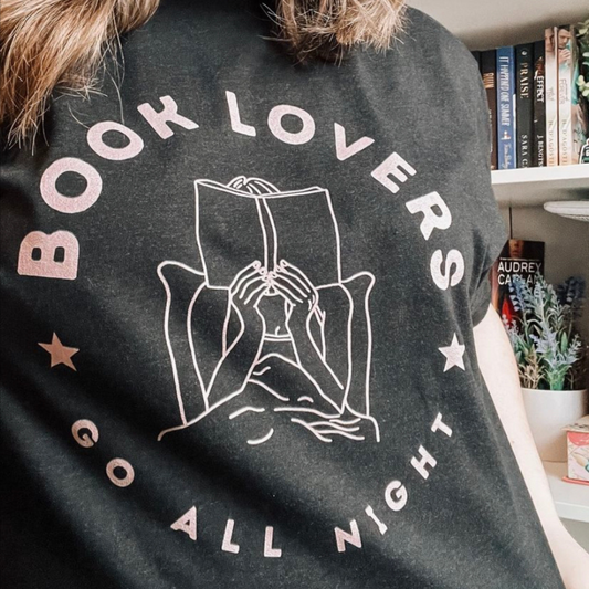 Book lovers good all night tee in black heather