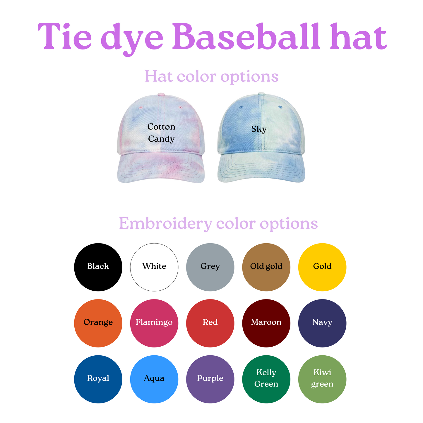 Choose Your Design- Bookish Tie Dye Baseball Hat