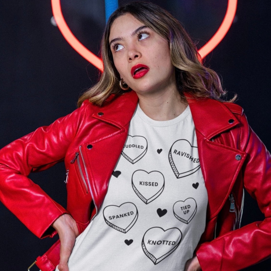 Smutty Candy Heart Valentines Day Tee Shirt