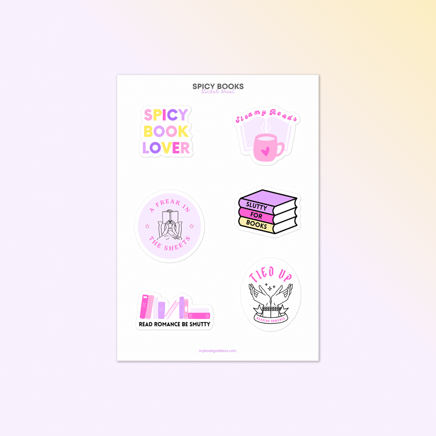 Spicy Books Sticker Sheet