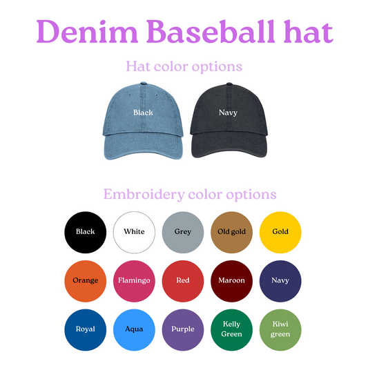 Choose Your Design- Bookish Denim Baseball Hat