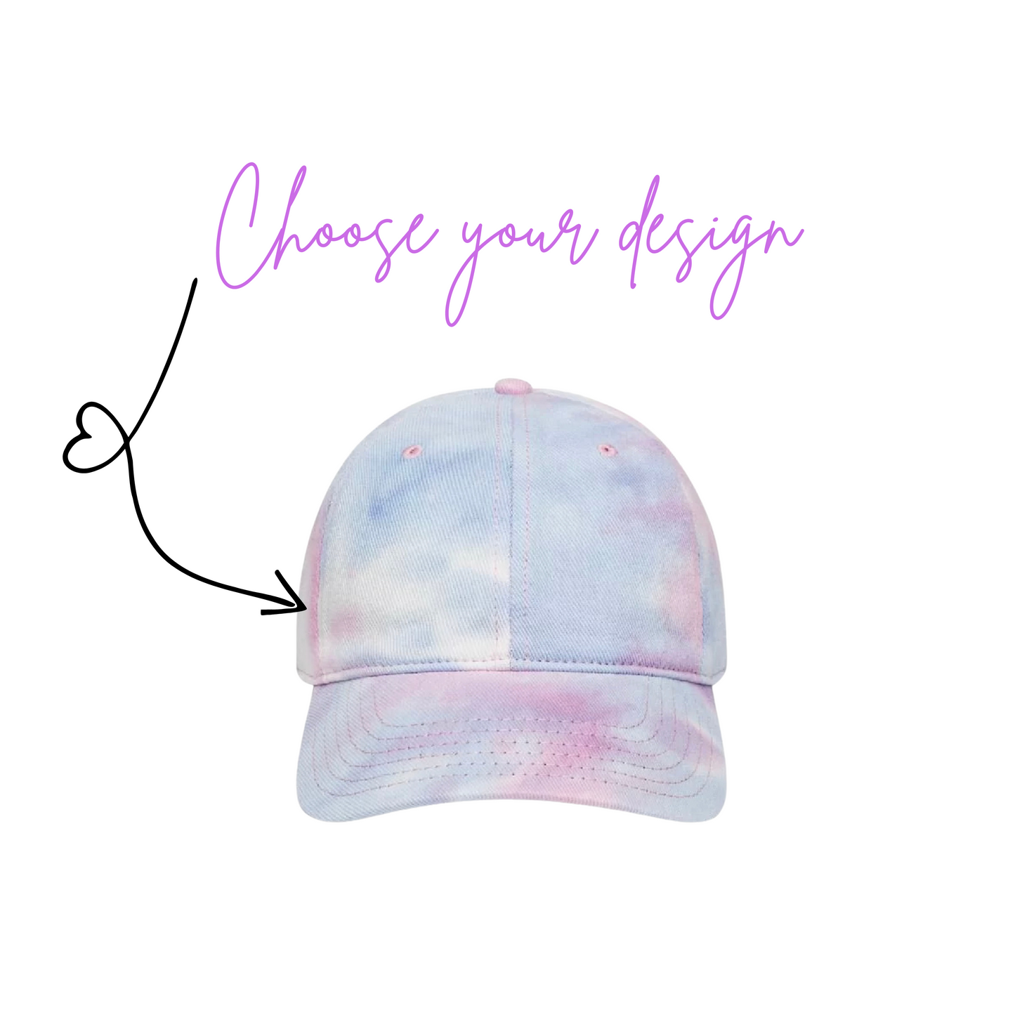 Choose Your Design- Bookish Tie Dye Baseball Hat