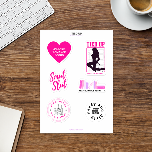Tied Up Reading Romance Sticker Sheet