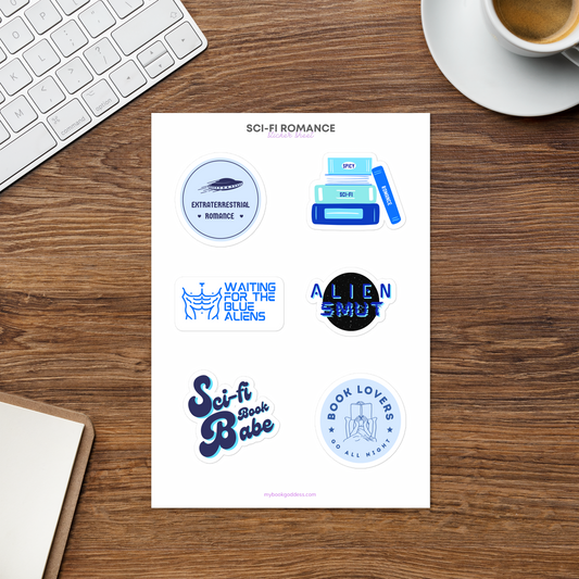 Sci-Fi Romance Book Sticker Sheet
