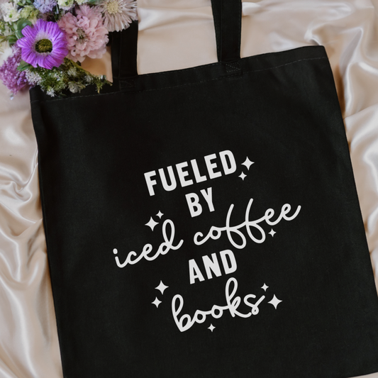 Fueled By Iced Coffee and Books Tote Bag