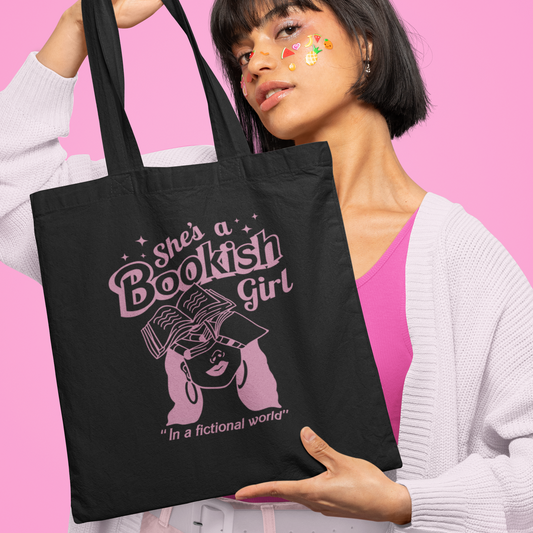 Bookish barbie tote bag in a pink design