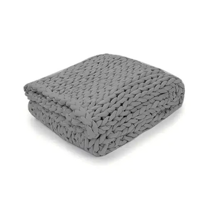 Chunky Weighted Knitted Throw Blanket