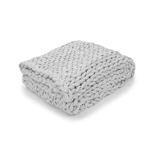 Chunky Weighted Knitted Throw Blanket