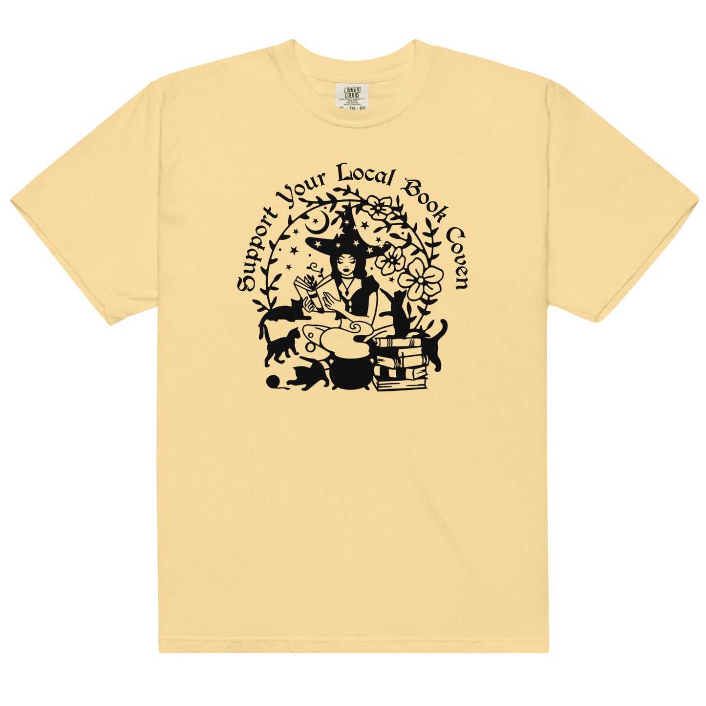 Support Your Local Book Coven Witch Heavyweight Tee