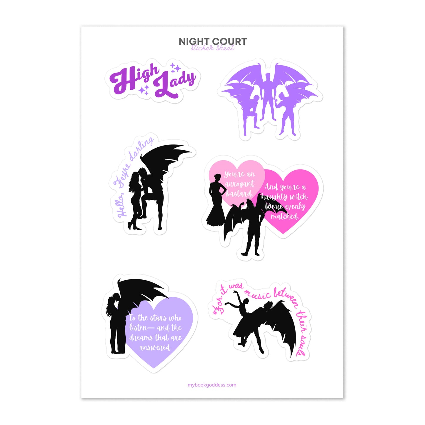 Night Court Couples and Bat Boys ACOTAR Sticker Sheet – My Book Goddess
