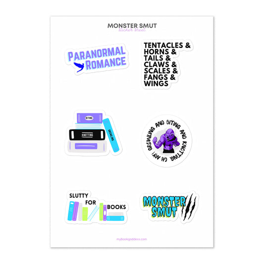 Monster Smut Romance Book Sticker Sheet