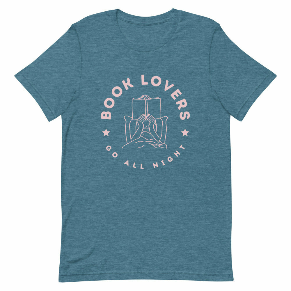 Book Lovers Go All Night Tee shirt